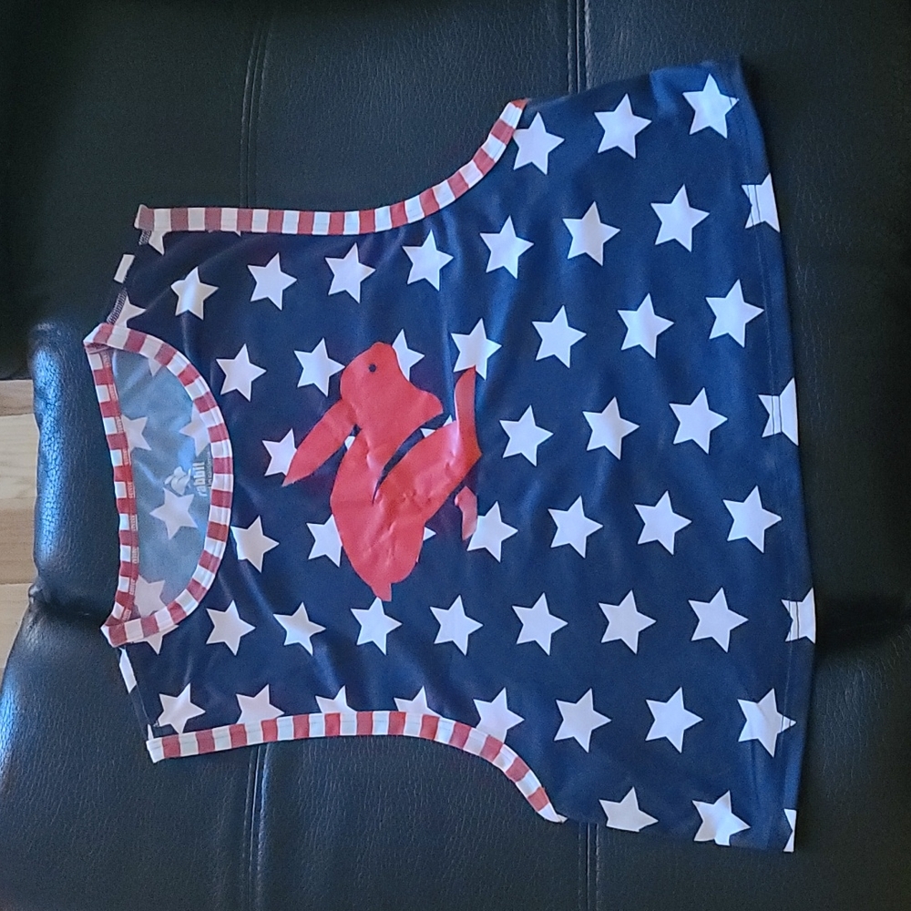 Run in rabbit Patriotic America Crop Tank Top